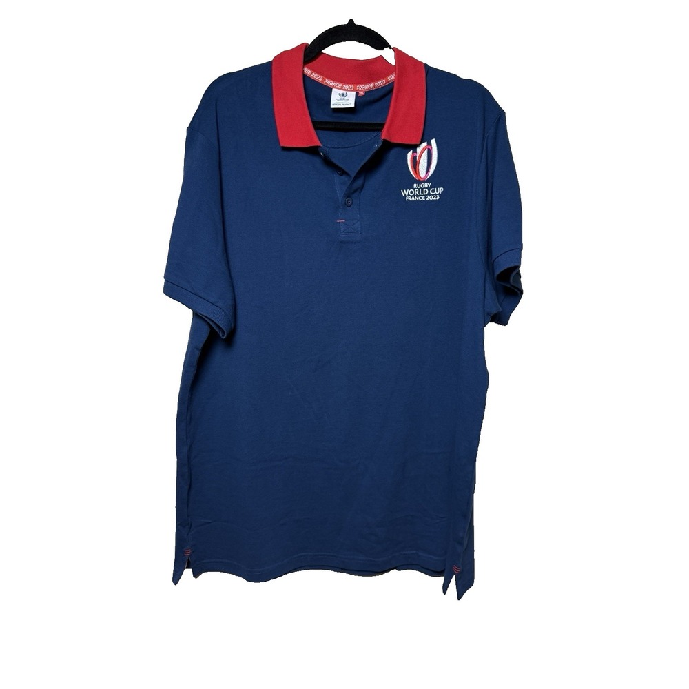Rugby‎ World Cup 2023 France Polo Shirt Mens 3X Blue Red Embroidered Logo